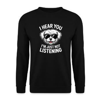 Maltese Sayings Dogs Funny Maltese Gift - Unisex Sweatshirt - black - Front - Alina (178cm) & Michal (187cm)