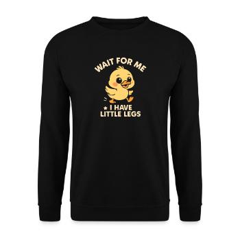 Chick Saying Meme Humor Funny Little Legs - Unisex Sweatshirt - black - Front - Alina (178cm) & Michal (187cm)