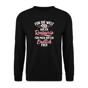 Pour le monde, je suis un pensionnaire. Pour moi, je suis libre. - Sweat-shirt Unisexe - noir - Devant - Alina (178cm) & Michal (187cm)