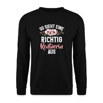 Voilà à quoi ressemble un vrai retraité de la part de grand-mère - Sweat-shirt Unisexe - noir - Devant - Alina (178cm) & Michal (187cm)