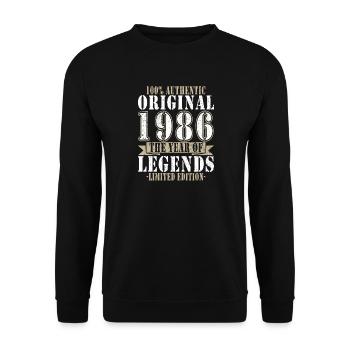 Limited edition 1986 - 40th Birthday Gift - Unisex Sweatshirt - black - Front - Alina (178cm) & Michal (187cm)