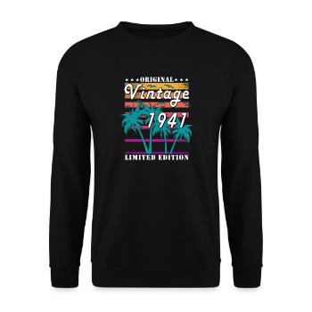 Né en 1941 - Sweat-shirt Unisexe - noir - Devant - Alina (178cm) & Michal (187cm)
