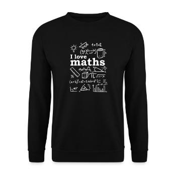 I Love Math - Unisex Sweatshirt - black - Front - Alina (178cm) & Michal (187cm)