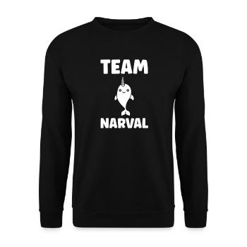 narval - Sweat-shirt Unisexe - noir - Devant - Alina (178cm) & Michal (187cm)