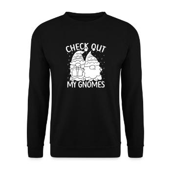 Hommes costumés de gnomes regardent mes gnomes gnomes - Sweat-shirt Unisexe - noir - Devant - Alina (178cm) & Michal (187cm)