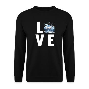 Reindeer Reindeer - Unisex Sweatshirt - black - Front - Alina (178cm) & Michal (187cm)