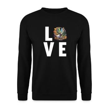 Reindeer Reindeer - Unisex Sweatshirt - black - Front - Alina (178cm) & Michal (187cm)