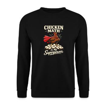 Mathématiques du poulet trop de poulets dans le - Sweat-shirt Unisexe - noir - Devant - Alina (178cm) & Michal (187cm)