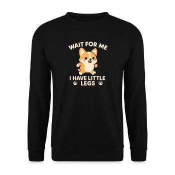 Le chien dit Humour Mème Humour, Drôle, petites jambes drôles - Sweat-shirt Unisexe - noir - Devant - Alina (178cm) & Michal (187cm)