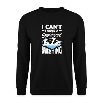 Snowboarding Snowboard Meeting Chairlift - Unisex Sweatshirt - black - Front - Alina (178cm) & Michal (187cm)