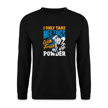 Snowboarding Snowboard Meeting Chairlift - Unisex Sweatshirt - black - Front - Alina (178cm) & Michal (187cm)