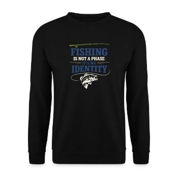 Fishing Lifestyle Angler for Life Fish - Unisex Sweatshirt - black - Front - Alina (178cm) & Michal (187cm)