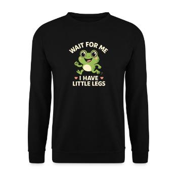 Grenouille qui dit Humour Meme Hume Petites jambes drôles - Sweat-shirt Unisexe - noir - Devant - Alina (178cm) & Michal (187cm)