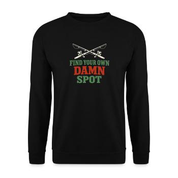 Endroit secret pour la pêche – ne demandez pas - Sweat-shirt Unisexe - noir - Devant - Alina (178cm) & Michal (187cm)
