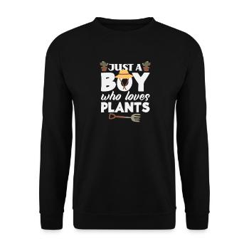 Juste un garçon qui aime les plantes amoureux des plantes - Sweat-shirt Unisexe - noir - Devant - Alina (178cm) & Michal (187cm)