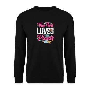 This Girl Loves Plants Plant Lover - Unisex Sweatshirt - black - Front - Alina (178cm) & Michal (187cm)