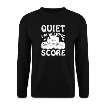 Silence, je compte le score Hockey - Sweat-shirt Unisexe - noir - Devant - Alina (178cm) & Michal (187cm)