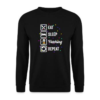 Eat Sleep Carnival Repeat – Beer & Carnival - Unisex Sweatshirt - black - Front - Alina (178cm) & Michal (187cm)