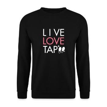 Claquettes d’amour en direct - Sweat-shirt Unisexe - noir - Devant - Alina (178cm) & Michal (187cm)