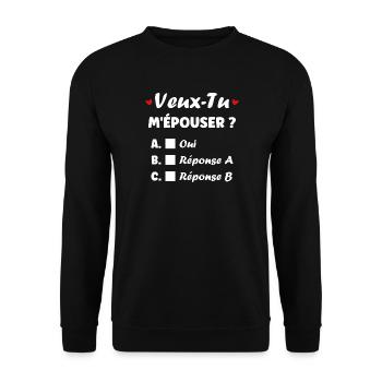 Do you want to marry me? Choice in Love - Unisex Sweatshirt - black - Front - Alina (178cm) & Michal (187cm)