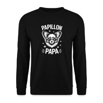 Papillon Sprüche Hunde Lustiges Papillon Geschenk  - Unisex Pullover - Schwarz - Vorne - Alina (178cm) & Michal (187cm)