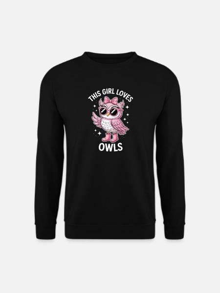 Eule Sprüche Eulen Lustiges Eulen Geschenk - Unisex Pullover - Schwarz