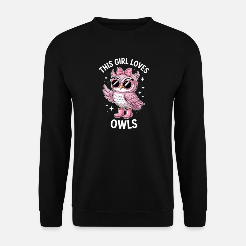 Eule Sprüche Eulen Lustiges Eulen Geschenk - Unisex Pullover - Schwarz