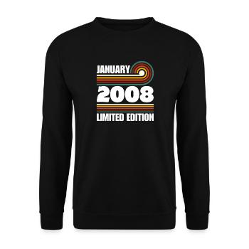 Limited Edition 2008 18. Geburtstag Geschenk - Unisex Pullover - Schwarz - Vorne - Alina (178cm) & Michal (187cm)