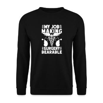 Anesthesiologist Surgery Bearable Specialist - Unisex Sweatshirt - black - Front - Alina (178cm) & Michal (187cm)