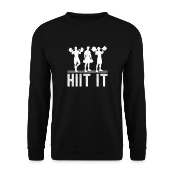 Gym Junkies Hiit It Calisthenics Fitness - Unisex Sweatshirt - black - Front - Alina (178cm) & Michal (187cm)
