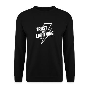 Trust the Lightning - Unisex Sweatshirt - black - Front - Alina (178cm) & Michal (187cm)