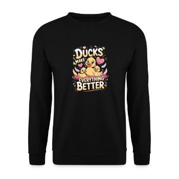 Ducks Make Everything Better Ducks Make Everything - Unisex Sweatshirt - black - Front - Alina (178cm) & Michal (187cm)