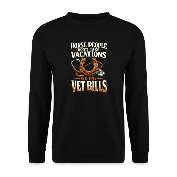 Horse People Equestrian Identity Barn - Unisex Pullover - Schwarz - Vorne - Alina (178cm) & Michal (187cm)