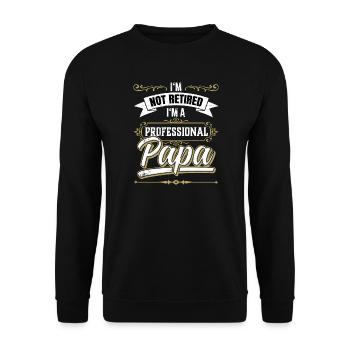 Pas un père professionnel à la retraite - Sweat-shirt Unisexe - noir - Devant - Alina (178cm) & Michal (187cm)