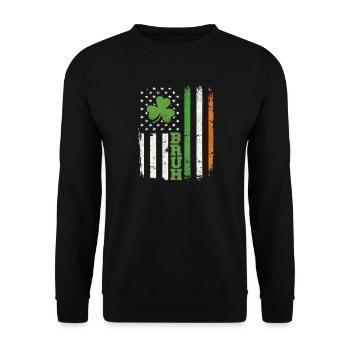 Bruh St Patrick’s Irish Shamrock St. Paddys - Sweat-shirt Unisexe - noir - Devant - Alina (178cm) & Michal (187cm)