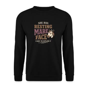 Pferdestimmung Humor Erfahrener Pferdebesitzer - Unisex Pullover - Schwarz - Vorne - Alina (178cm) & Michal (187cm)