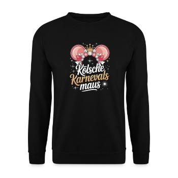 Cologne Carnival Mouse Cologne Carnival Cologne Mouse - Unisex Sweatshirt - black - Front - Alina (178cm) & Michal (187cm)