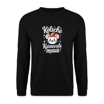 Cologne Carnival Mouse Cologne Carnival Cologne Mouse - Unisex Sweatshirt - black - Front - Alina (178cm) & Michal (187cm)