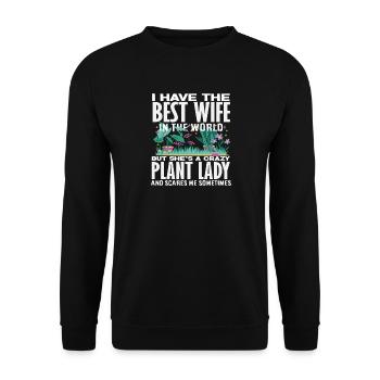 Beste Ehefrau Sie Erschreckt Mich Lustig - Unisex Pullover - Schwarz - Vorne - Alina (178cm) & Michal (187cm)