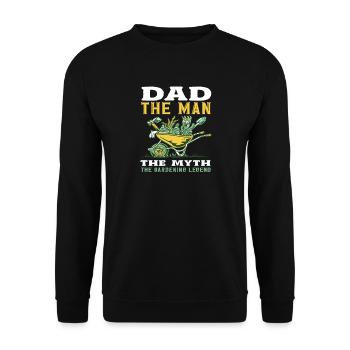 Papa Der Mann Lustig Gartenarbeit - Unisex Pullover - Schwarz - Vorne - Alina (178cm) & Michal (187cm)