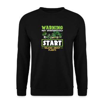 Plant Lover Start Talking About Plants Funny - Unisex Sweatshirt - black - Front - Alina (178cm) & Michal (187cm)