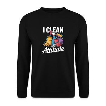 Motif de l’équipe de nettoyage - Sweat-shirt Unisexe - noir - Devant - Alina (178cm) & Michal (187cm)