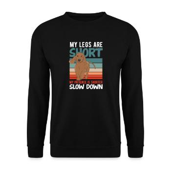 Wait for me, I've got little legs - Unisex Sweatshirt - black - Front - Alina (178cm) & Michal (187cm)