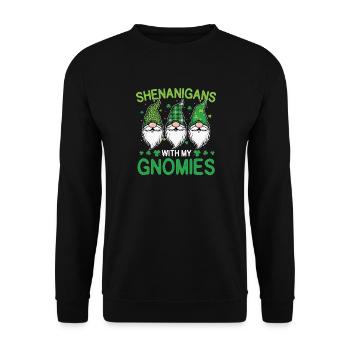 Des bêtises avec mes gnomies St Patrick’s - Sweat-shirt Unisexe - noir - Devant - Alina (178cm) & Michal (187cm)