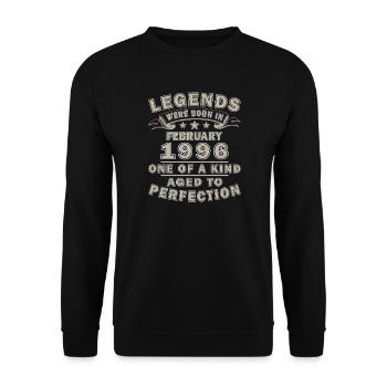 February 1996 Birthday Husband - Unisex Sweatshirt - black - Front - Alina (178cm) & Michal (187cm)