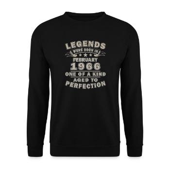 Légende vivante depuis février 1966 - Sweat-shirt Unisexe - noir - Devant - Alina (178cm) & Michal (187cm)