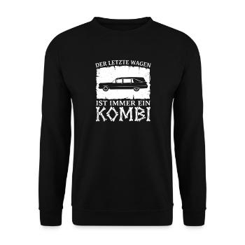 The last car is always a station wagon – undertaker - Unisex Sweatshirt - black - Front - Alina (178cm) & Michal (187cm)