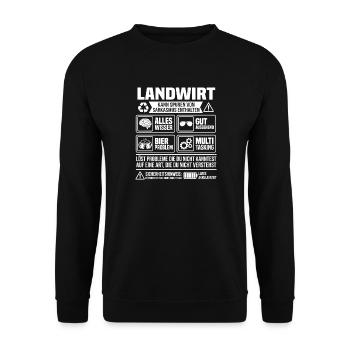 Farmer Definition – Funny Farmer Design - Unisex Sweatshirt - black - Front - Alina (178cm) & Michal (187cm)