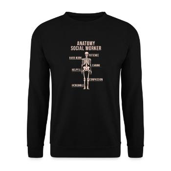 Citation d’assistant social Anatomie Travail social - Sweat-shirt Unisexe - noir - Devant - Alina (178cm) & Michal (187cm)