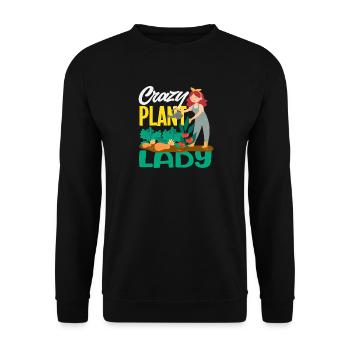 Plant Lover Plant Woman Funny Gardener - Unisex Sweatshirt - black - Front - Alina (178cm) & Michal (187cm)